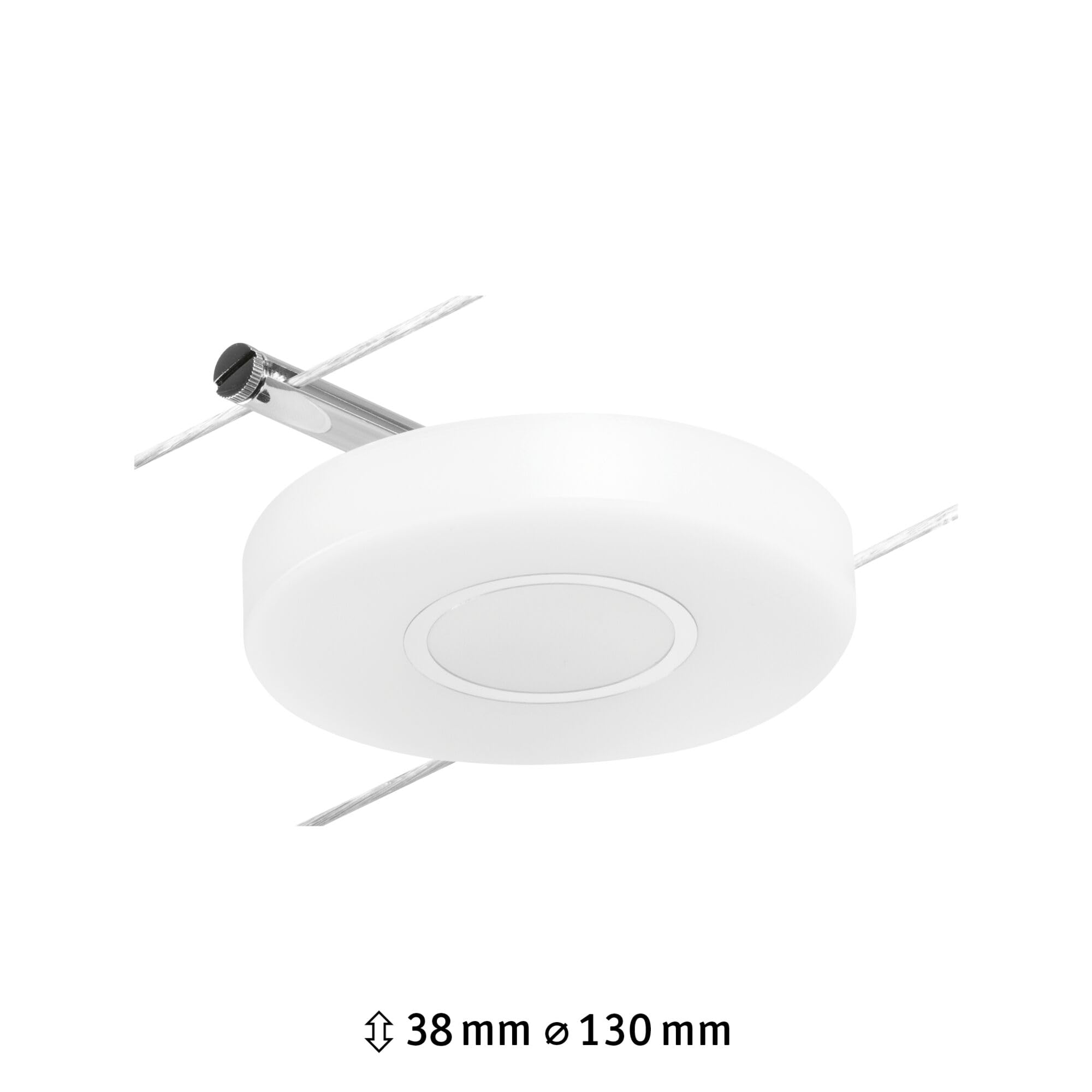 Paulmann 94427 CorDuo Sistema de cable LED Spot DiscLED DC incl. 1x4,5 W extensible cromado mate, cable metálico cromado 3000 K