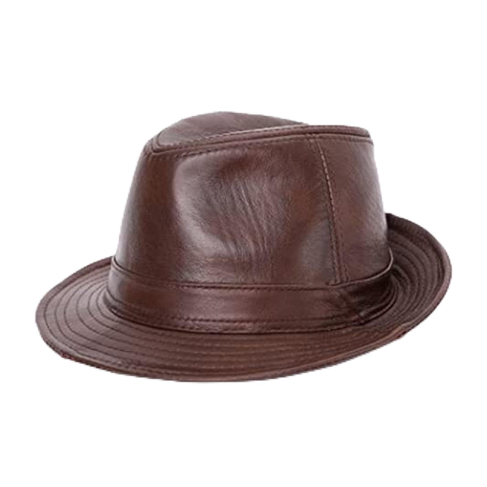 Men's Flat Cap Hats, Unisex Vintage Leather Driving - Irish Style (Black, 57-58cm)(57-58cm; Coffee)