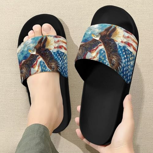 Image of Footwear for Mens Open Toe Athletic Sandals Anti-Slip Sole Slide Sandals Pillow House Flat Shoes Comfortable Slip On Slippers for Indoor & Outdoor