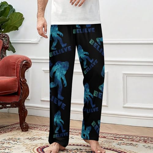 Bigfoot Sasquatch Believe All Over Print Pajama Pants Elastic Waistband Pajama Bottoms for Men Women3