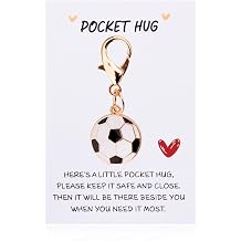 ShiQiao Spl Football Pocket Hug Charm Keyring for Players Fans Coaches Inspirational Football Gifts for Women Men Sports Themed Accessory for Boys Girls Motivational Token for Sport Lovers