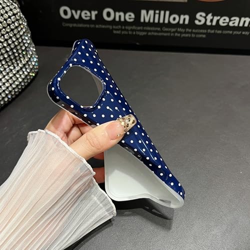 Jmltech for iPhone 14 Case Polka Dot Phone Cases Aesthetic Design Trendy Simple Case Slim Shockproof Protective Cover Navy Blue - Image 3