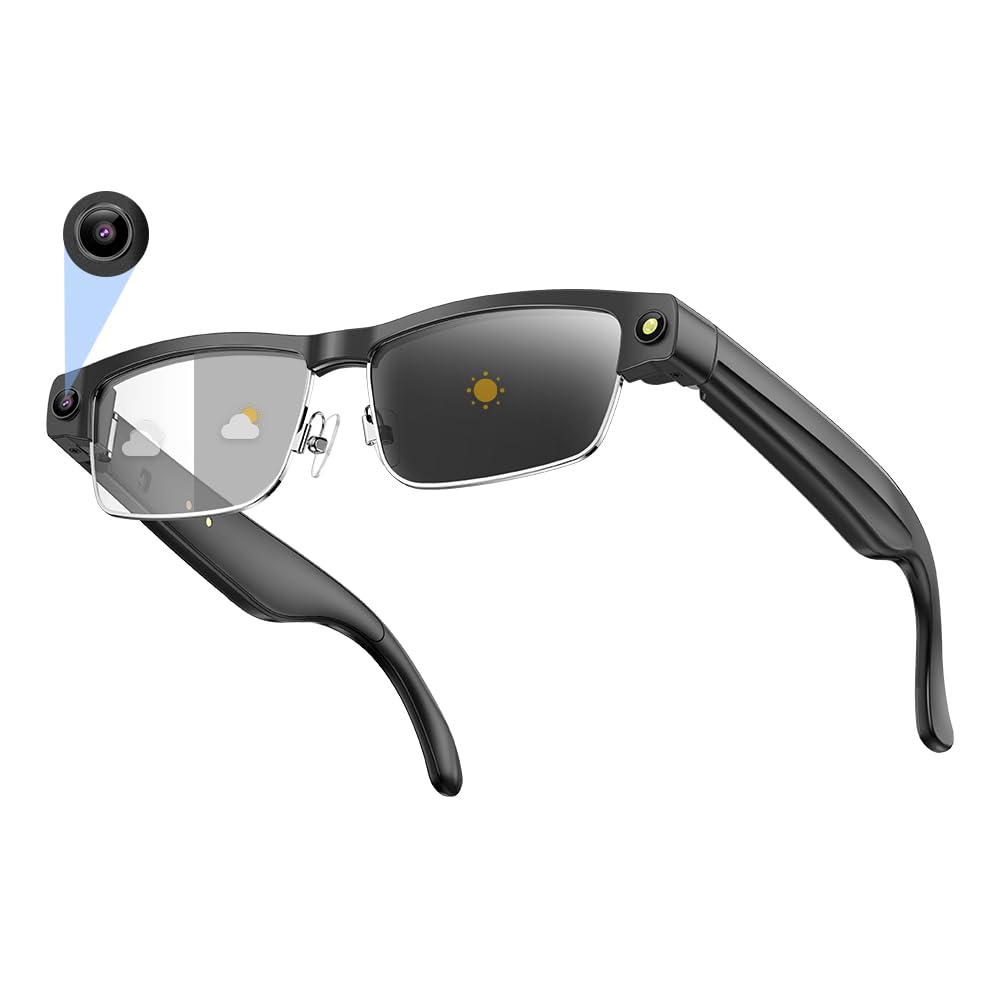 Smart Camera Glasses Smart Glasses with Camera and Bluetooth 8MP HD Video Recording Anti-Shake 32G Support Chart GPT