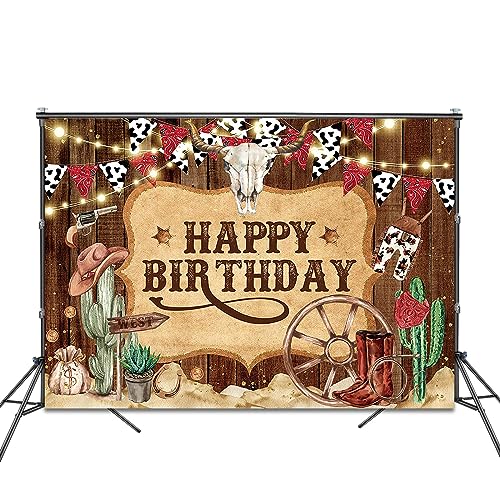 Fondo Fotográfico Western 7x5ft para Cumpleaños miniatura 2