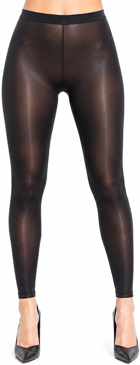 Lazutom Sexy Women See Through Long Skinny Tight Pencil Pants Sheer Trousers Elastic Leggings
