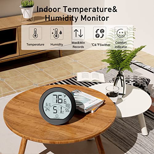 Secrui Hygrometer Indoor Humidity Thermometer, Digital Room Hygrometer And Humidity Gauge, Pro Accuracy Calibration Lcd Humidity Sensor With Maximum And Minimum Records-Black #TOP1