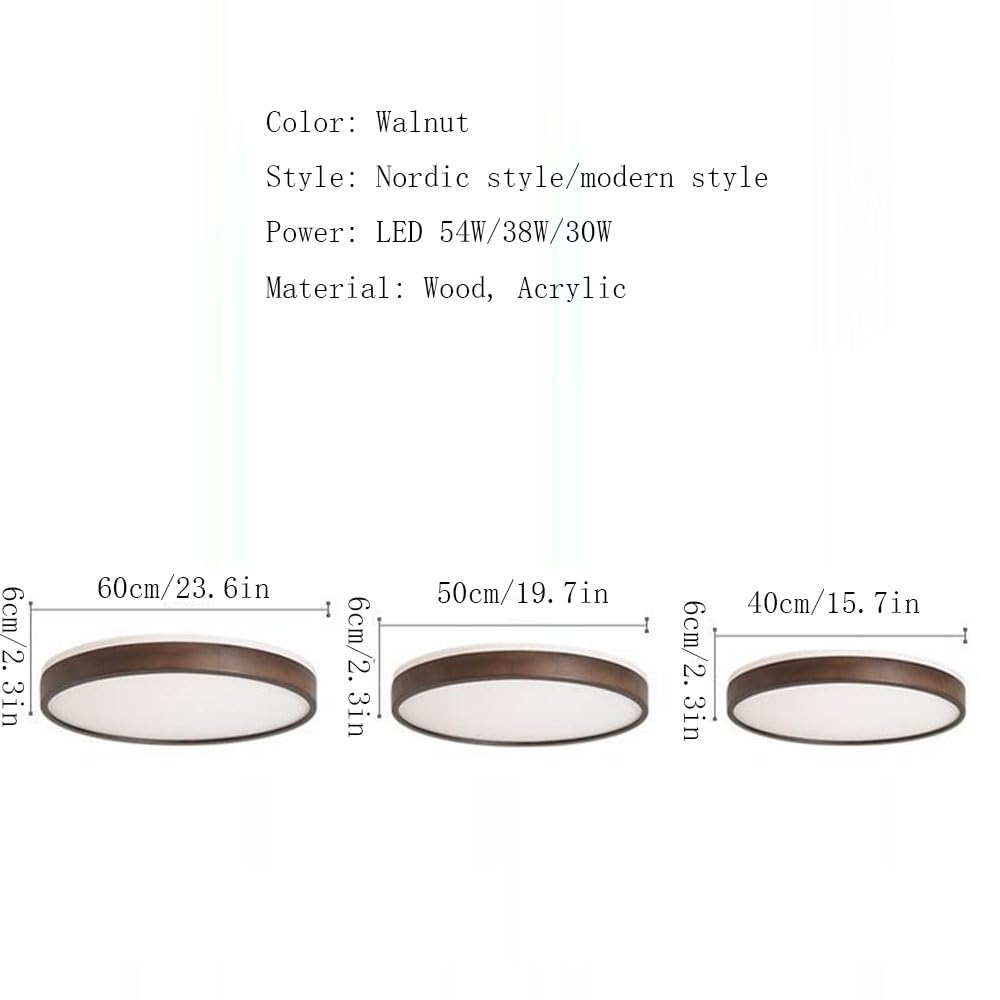 Ultracienkie Lampy Sufitowe W Kolorze Orzecha Okrągła, Płaska Lampa Sufitowa LED Nordic Oprawa Sufitowa Do Montażu Podtynkowego Lampy Sufitowe Ze Zdalnym Sterowaniem I Bezstopniowym STVDEDG