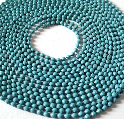 Image of GoSetGet! 12 mtr-LITE Blue-1.5mm Metal Ball Chain for LIPPAN Art, Rangoli, Jewelry Making, Crafts, Decorative, Long Lasting Finish (12 Mtr LiteBlue)