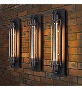 3 x Modern Industrielle Metall Rohr Wandlampe Deckleuchte, MOTENT Vintage 17,72" Höhe Wandleuchte...