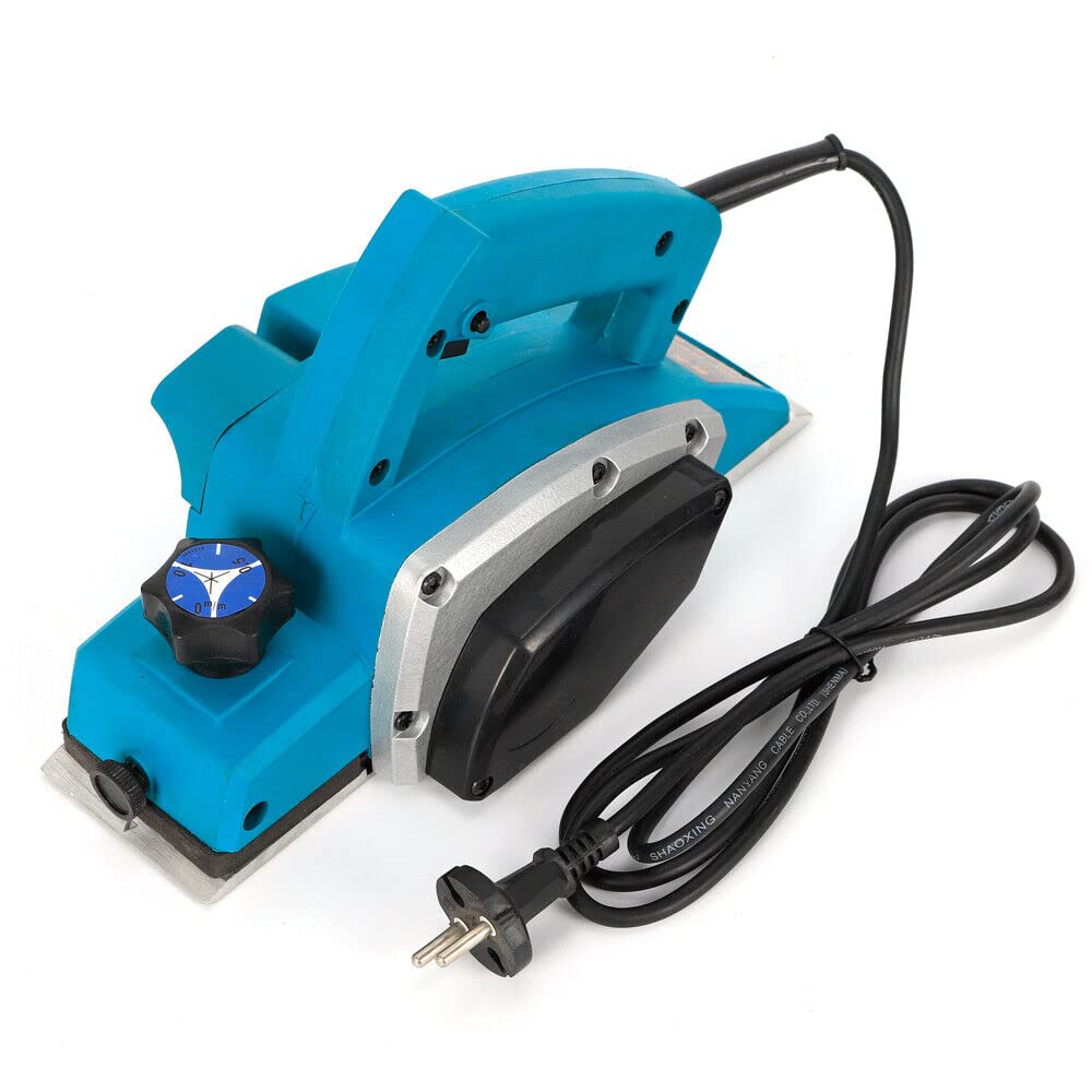 Raboteuse électrique 800 W - Pour bois - Largeur de rabot : 82 mm - Profondeur de rabot réglable de 0 à 1 mm