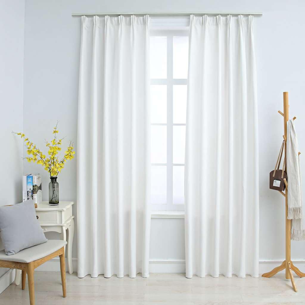 Set di 2 tende eleganti in pelle scamosciata in poliestere, per soggiorno, camera da letto e ufficio, lavabili in lavatrice con ganci in metallo per appenderla facilmente, senza tempo