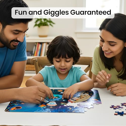 Image of The Curious Bees - Seek & Spot Puzzle & Game - Space Jigsaw Puzzle | 60 Pieces + 10 Seek Cards | Gifts for Boys and Girls Ages 4-8 | BIS Approved | Made in India