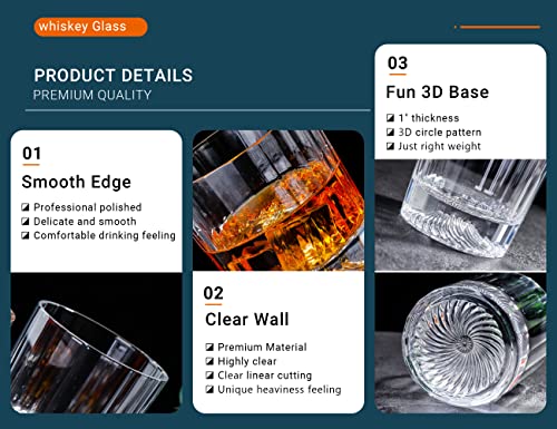 Dounx 10Oz Old Fashioned Glasses Set Of 4, Crystal Whiskey Glass With Delicate 3D Base, Multi-Purpose As Scotch Glasses, Rocks Glass, Bourbon Glasses, Liquor Glasses, Cocktail Glasses #TOP3