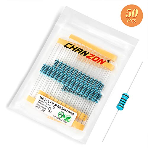 Chanzon 50Pcs 1W 1K Ω Ohm Metal Film Fixed Resistor 0.01 ±1% Tolerance 1Kr Mf Through Hole Resistors Current Limiting Rohs Certificated #TOP3