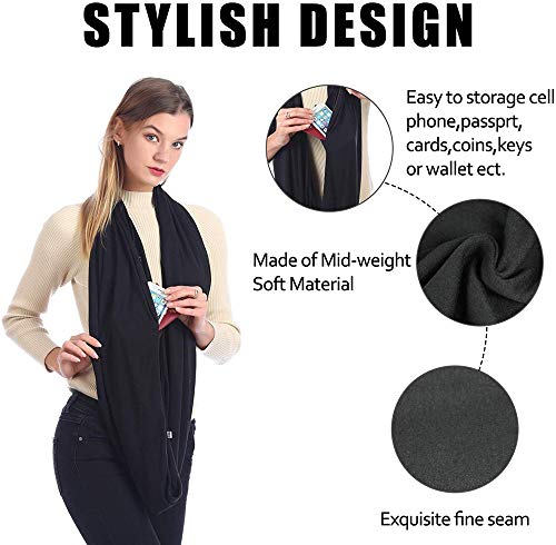 Ulalaza Sciarpa Infinity con Cerniera Nascosta