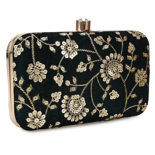 Image of LONGING TO BUY Hand Crafted Designer Box Clutch - Zari Embroidery For Women