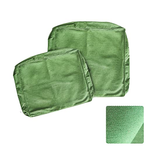 ARTPLAN Outdoor Deep Seat Slipcovers,Patio Seat Back Covers Only 24x24x6 18x24 Olefin,Square Outdoor Cushion Cover, for Patio Funiture,Green