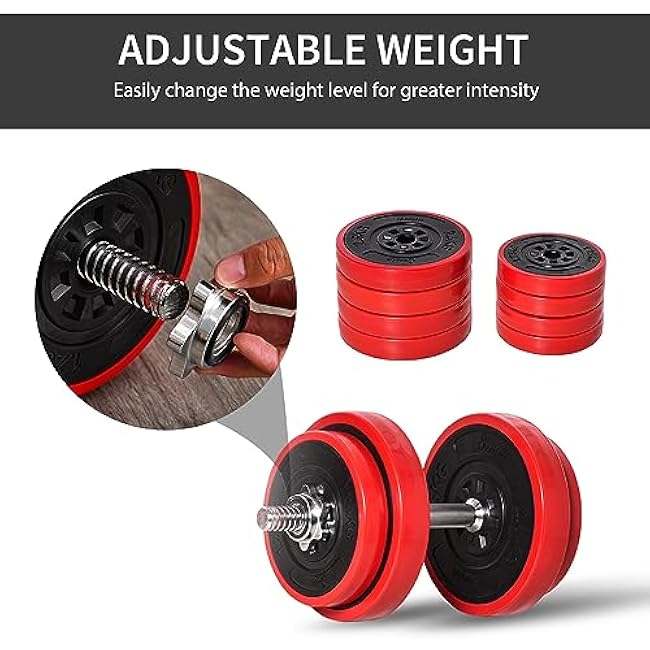 Soozier Adjustable Dumbbell Set, Convertible to Barbell Weight Set for Home Gym Women and Men Weight Lifting Training