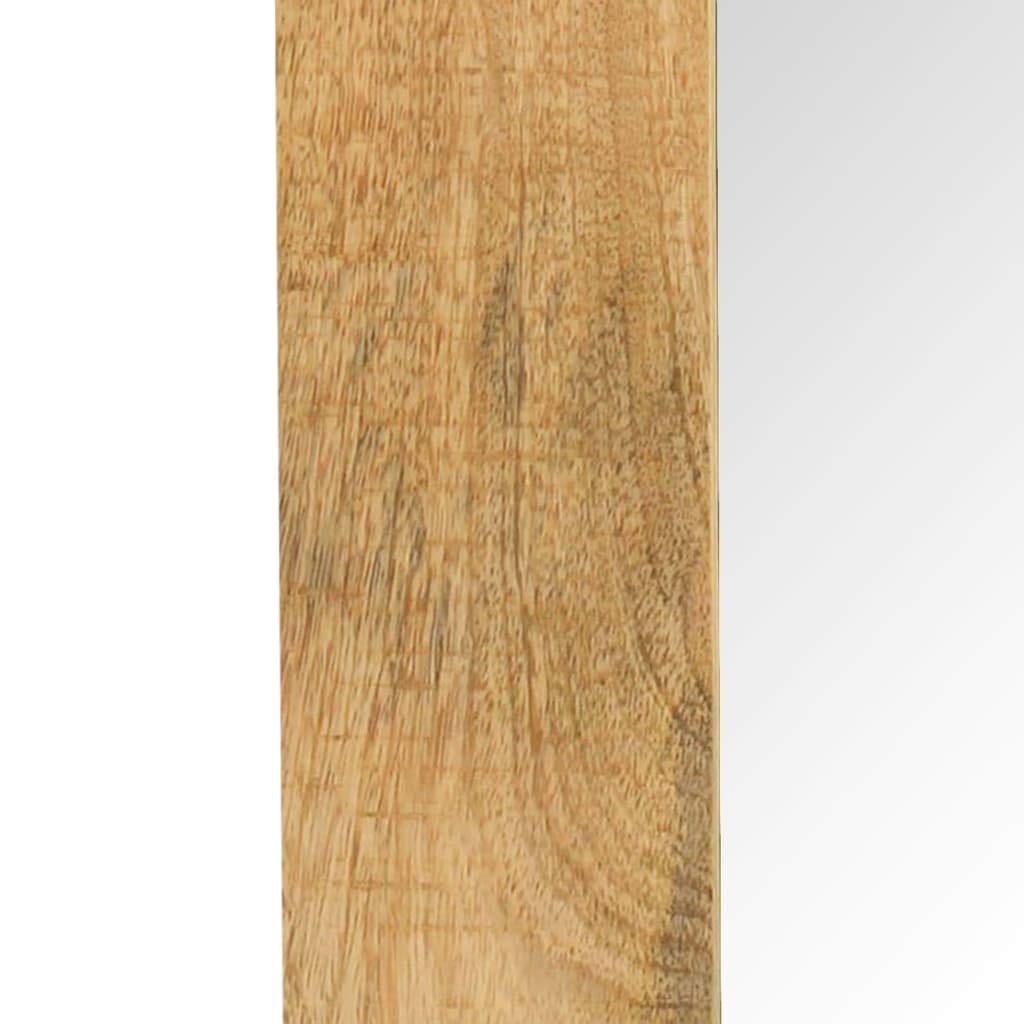Spiegel Mangoholz massiv 50 x 50 cm mit Rahmen, Wandmontage für Flur Bad Schlafzimmer Wohnzimmer, Vintage Deko Kosmetik Schmink Ganzkörper Styling Makeup Rasur