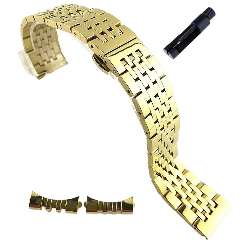 Sangle en acier inoxydable pour montre de 12mm à 22mm avec fermoir papillon