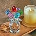 KRISININE Crystal Colorful Rose Flower Collectible Figurine Glass Flowers with Vase Romantic Gifts for Wife Mom Women(2.8 * 4.7in)