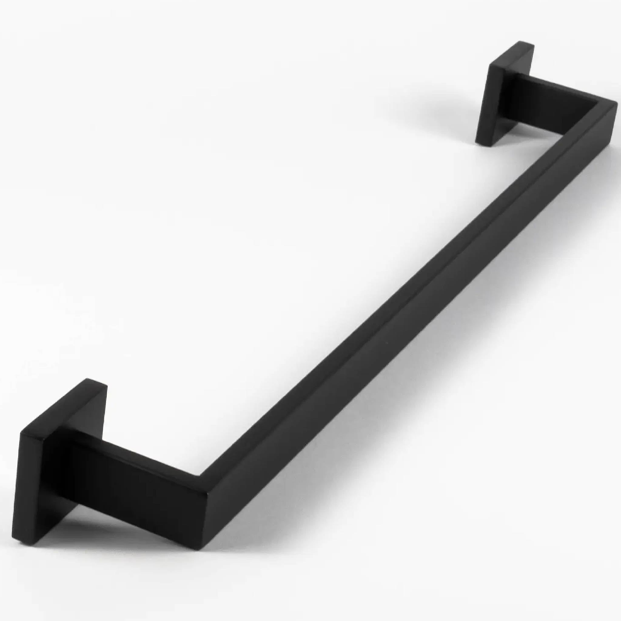 Pebble Grey™ Manhattan Towel Rail for Bathroom, Wall Mounted with Screws, Industrial Style Bath & Hand Towel Holder, Contemporary Design, Anti-Rust, Concealed Fixings (Matte Black)