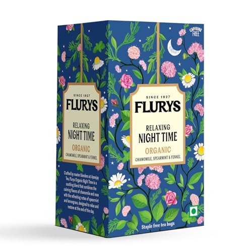 Flurys Organic Night Time Herbal Tea – Caffeine-Free Bed Time Tea...