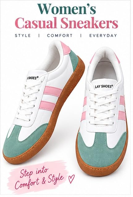 Image of Casual Sneaker Shoes for Women | Soft Cushioned Insole | Sneakers for Woman | Lightweight | Comfortable | Stylish, Trendy Girls and Women Sneakers with Laces