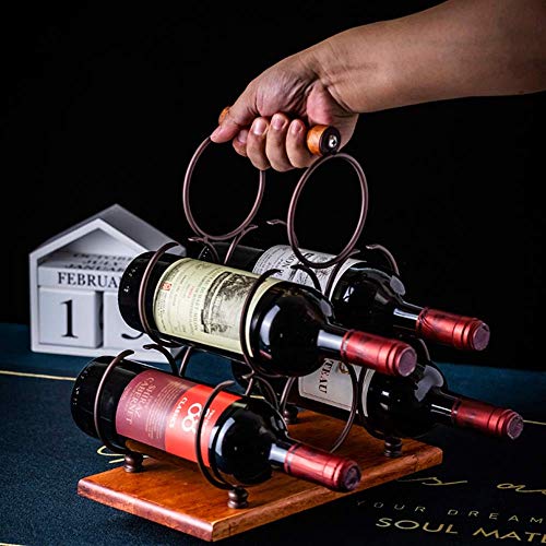 Soporte para vino para 6 botellas color negro 30x13cm miniatura 3