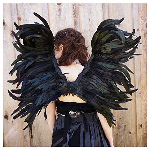 Zucker - Blackbird Costume Wings - Adult Costume - Raven Feather Wings - Halloween, Cosplay, Photo Shoots - 30” X 28” #TOP12