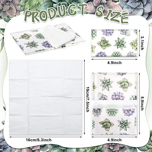 Image of Geyee 50 Pack Travel Tissue Packets Facial Paper Napkins, Succulent