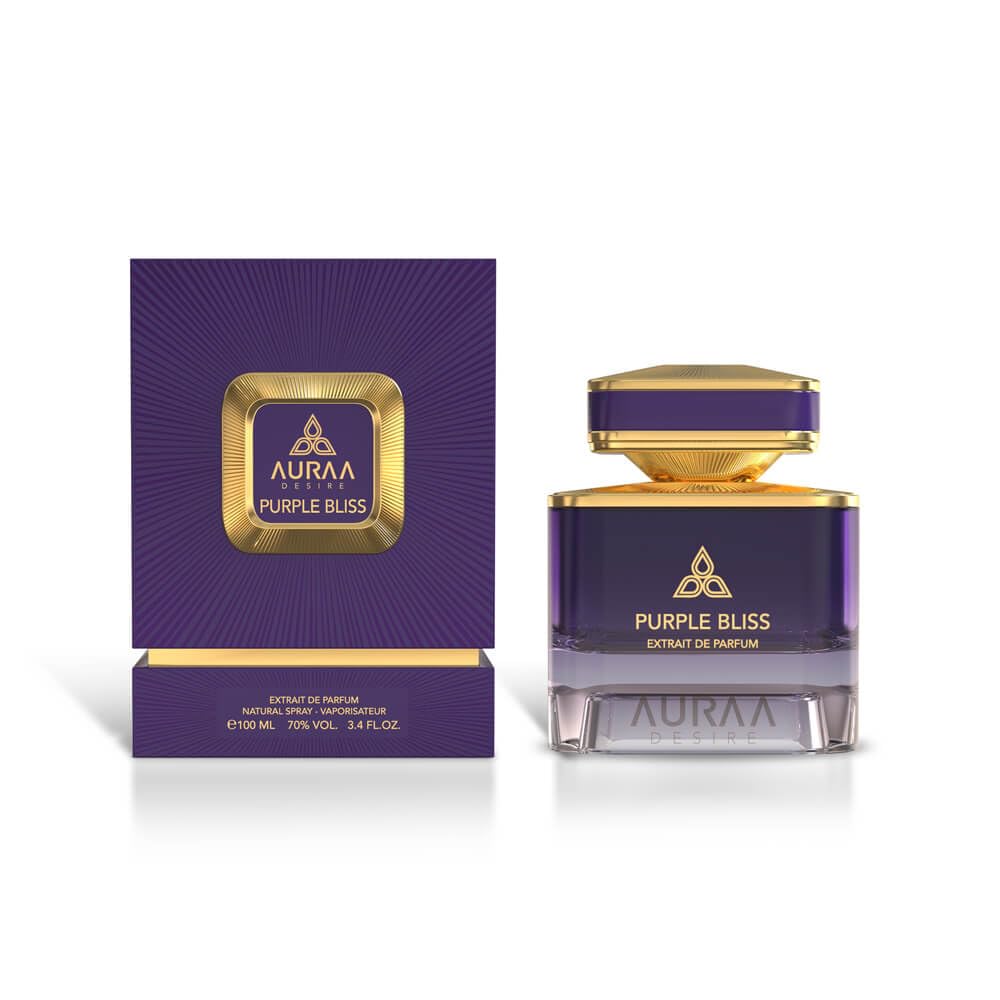 Purple Bliss Extrait de Parfum 100ml by Auraa Desire – Long-Lasting Unisex Perfume | Spicy Leather & Woody Fragrance with Mandarin, Saffron & Violet Notes