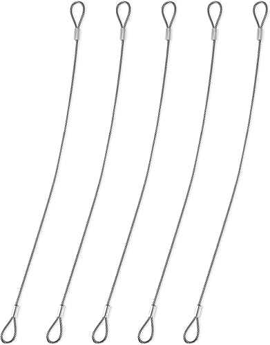 Cable de seguridad con bucles, cable de acero de 12 pulgadas para cerraduras de equipaje, cuerda de alambre de seguridad con doble bucle de