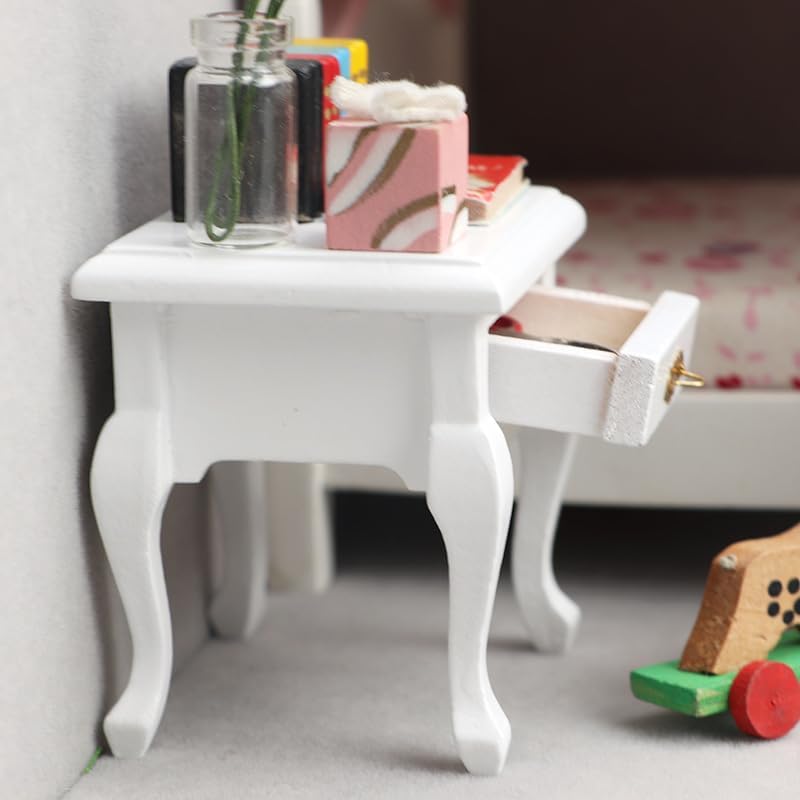 AirAds Dollhouse 1:12 Scale Dollhouse Miniature Iron Bed and Night Stand (Lot 2)