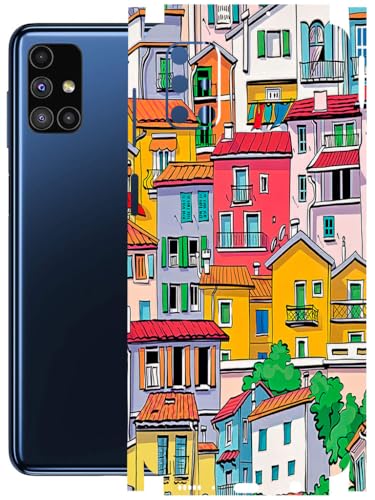 Image of AtOdds - Full Body Back Screen Guard Protector Film - Lamination Wrap Skin Sticker Compatible with Samsung Galaxy M51 | Scratchproof Matte Finish (Concrete Jungle)