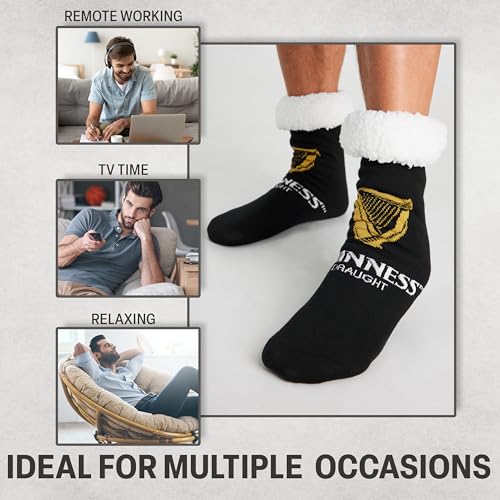 Guinness Gifts for Men Slipper Socks, Warm Fluffy Non Slip Bed Socks Gifts for Boyfriend Husband Irish Gifts.4