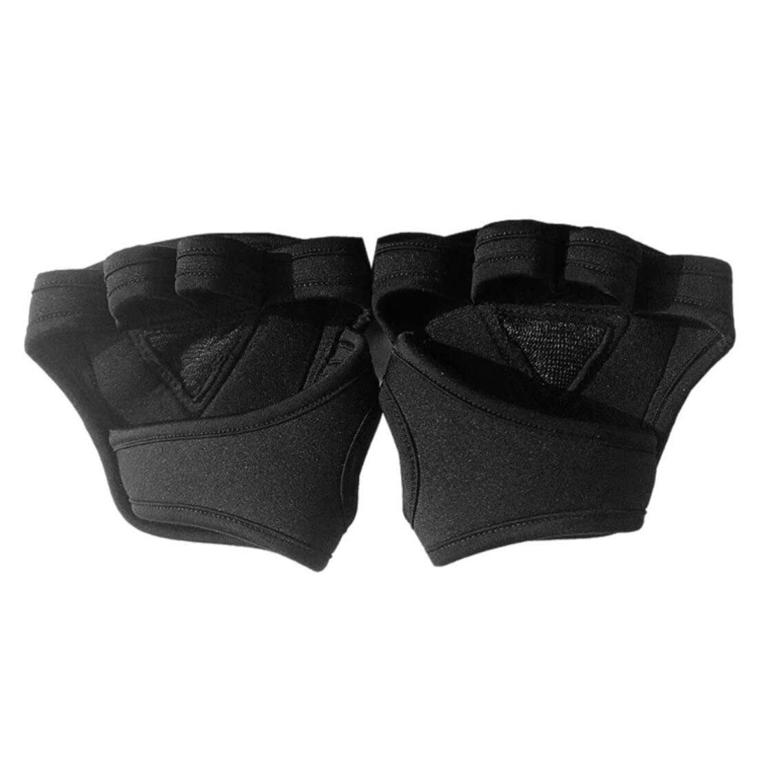 Digital Shoppy Weight Lifting Training Gloves Women Men Fitness Sports Body Building Gymnastics Grips Gym Hand Palm Protector Gloves (L, Black)-image-0