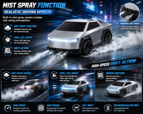 Image of RC Intelligent Sensor Car for Kids | 2.4GHz Remote Control Mini Car with Gesture Control, Auto Follow & Track Drawing | LED Lights, Music | Educational Racing Toy Gift (Multi Color)