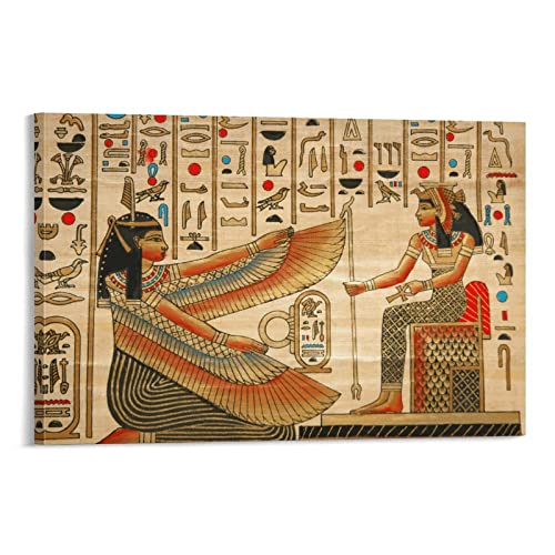 Aesthetic Posters Ancient Egypt Pharaoh Papyrus Painting For Bedroom Wall Decor Wall Art Paintings Canvas Wall Decor Home Decor Living Room Decor Aesthetic 20X30Inch(50X75Cm) Frame-Style #TOP16