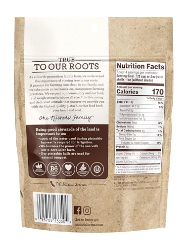 Image of Nichols Farms InShell California Pistachios, Healthy Protein Snack, Roasted with Sea Salt, 8oz