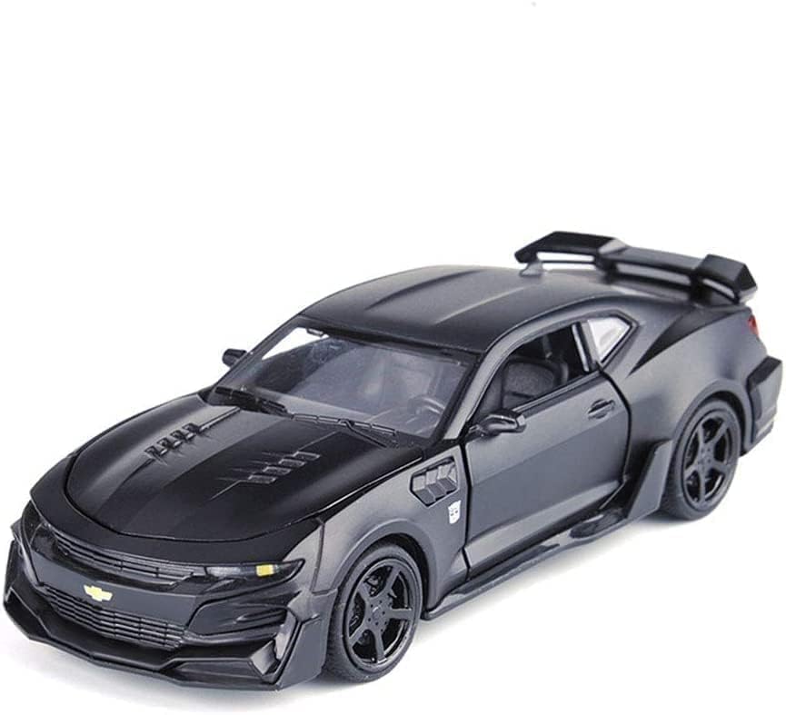 Image of 1:32 Scale Chevrolet Camaro Toy Car | Metal Pullback Diecast Car for Kids with Openable Doors, Sound, Light Effects Toy for Car Enthusiasts (Color As Per Available),black