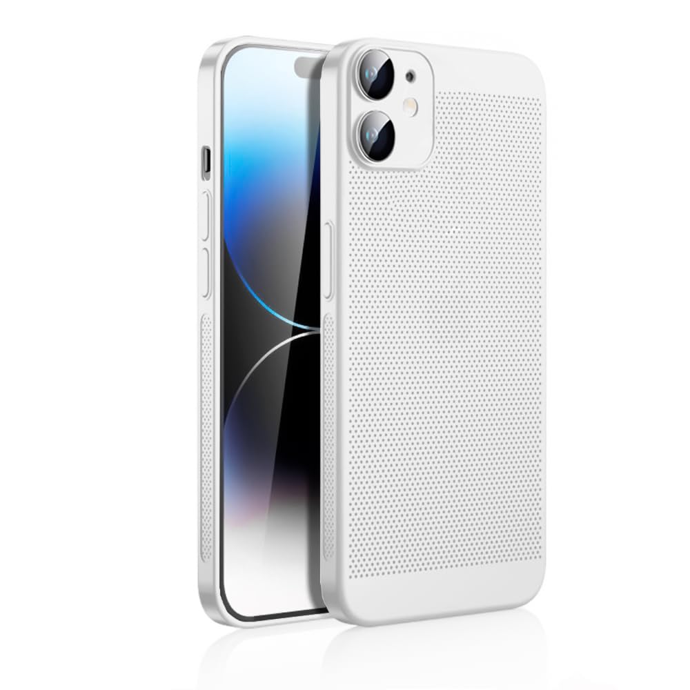 Dl3 Mobilak Case For iPhone 11 6.1-Inch Heat Dissipation Case with Built-in Camera Lens Protector Slim Fit Breathable Cooling Anti-Fingerprint Hard PC Back Shockproof Cover