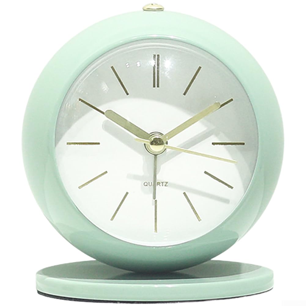 Minimalist Design Alarm Clock With Metal Front And Plastic Rear, Loud Alarm Output And Night Light For Bedside Use(Gem Green)