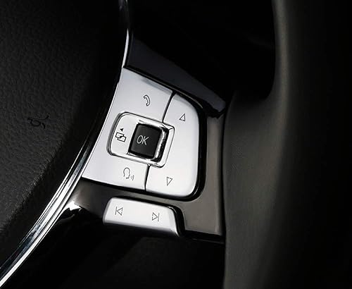 Miniatura 6 de iJDMTOY 6 piezas de color plateado satinado de alta calidad con control lateral/botones decorativos compatibles con Volkswagen Passat, Golf