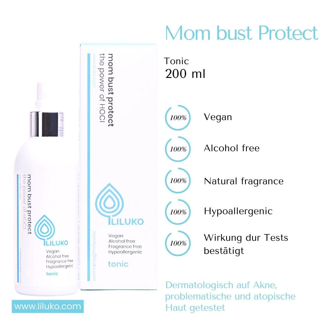 Liluko Mom Bust Protect mamelon crème - pommade mamelon - allaitement et grossesse - aide rapide pour mamelons stressés et peaux sèches - sans alcool hypoallergénique - 200ml