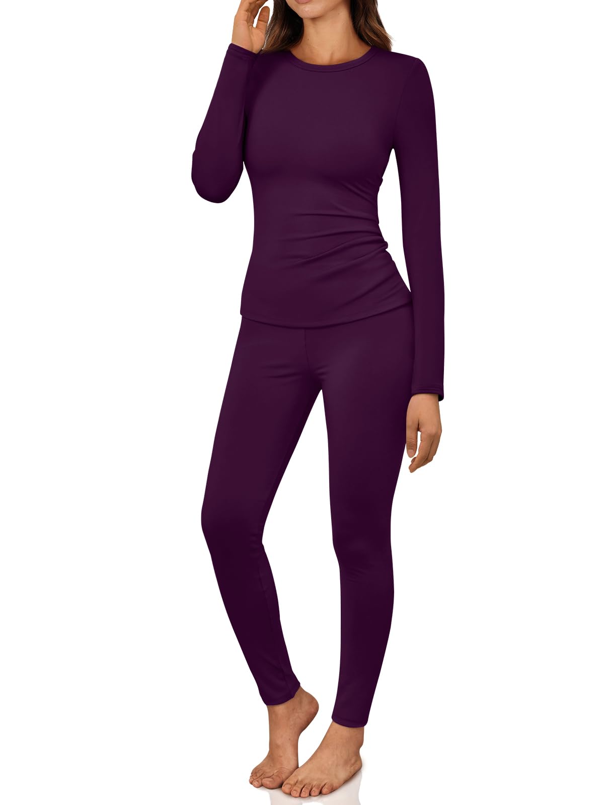 lillusory Womens Long Johns Thermal Underwear Fleece Lined Leggings Warm Pajama Pants Set Shirts Winter Clothes 2026-picture-31