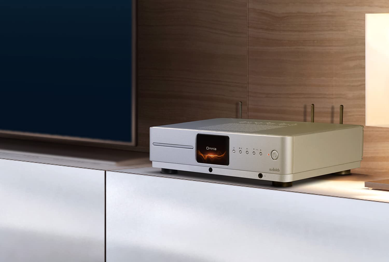 Audiolab Omnia Système de streaming de musique tout-en-un haute résolution avec lecteur CD Play-Fi, MQA, testé Roon (argent)