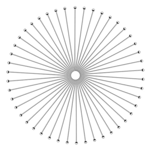 TOAOB 200pcs Stainless Steel Head Pins Long 60mm Silver Ball Head Pins for DIY Crafts