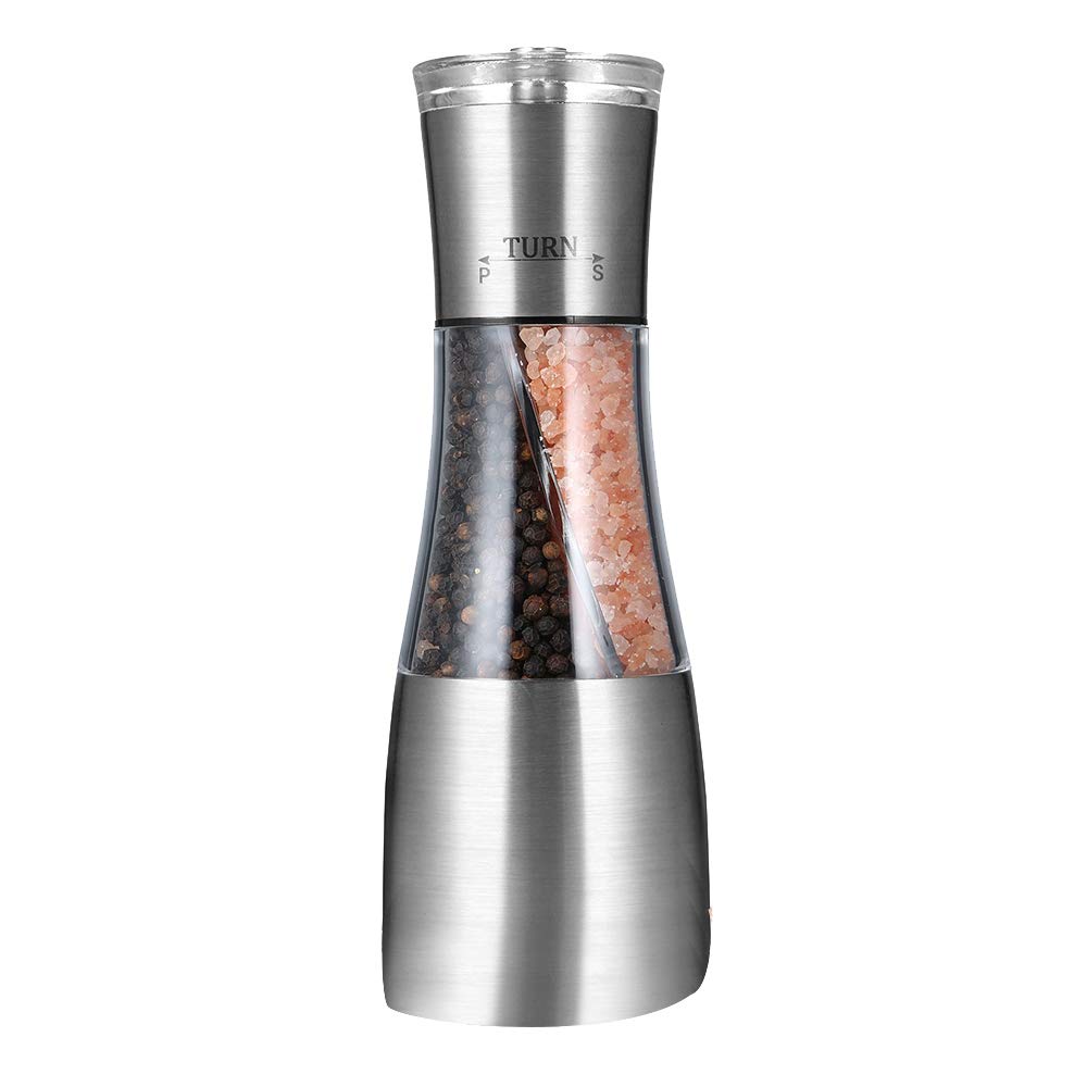 CTRLZS Pepper and Salt Grinder 2 in 1,Dual Mill Shaker with Adjustable Coarseness By Ceramic Rotor, Kitchen Cooking Accessories