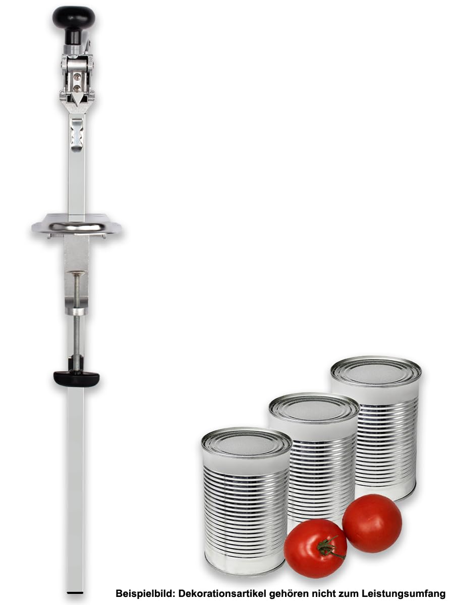 Beeketal 'BDÖ-75' Profi Gastro Tischdosenöffner für bis zu 50 cm hohe Dosen, mit Schneidemesser aus gehärtetem Stahl und Tisch Befestigungszwinge, Dosenöffner mit manueller Handkurbel und Drehknauf